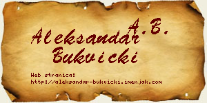 Aleksandar Bukvički vizit kartica